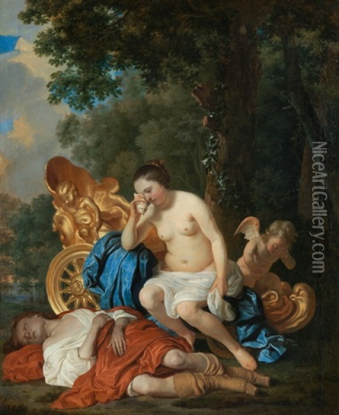 Venus Und Adonis Oil Painting - Jakob van Loo