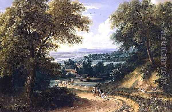 Landscape with Travellers Oil Painting - Adriaen Frans Boudewijns