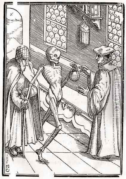 Death comes to the Doctor Oil Painting - Hans Holbein the Younger
