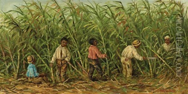 Sugar Cane Cutting Oil Painting - William Aiken Walker
