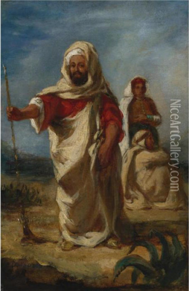 Moroccan Chieftain Oil Painting - Eugene Delacroix
