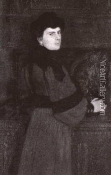 Portrait D'une Jeune Femme Oil Painting - Theodore Delachaux