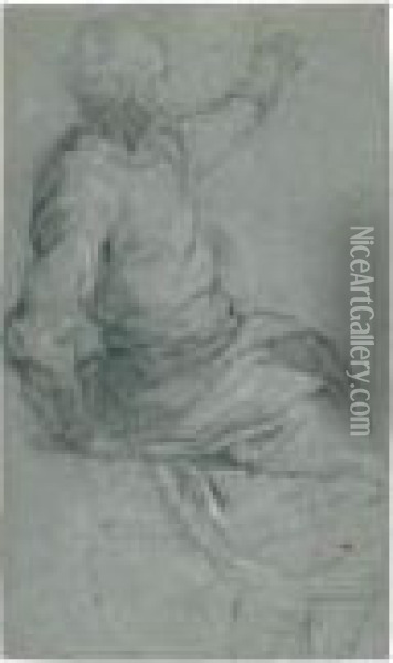 A Seated Apostle Oil Painting - Acopo D'Antonio Negretti (see Palma Giovane)