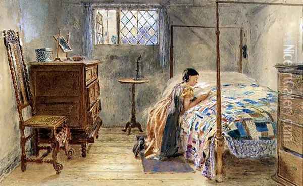 Girl at Prayer Oil Painting - William Henry Hunt