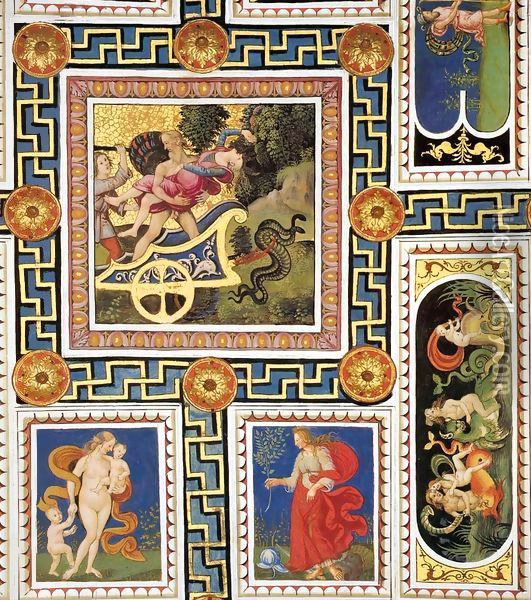 Ceiling decoration (detail) Oil Painting - Bernardino di Betto (Pinturicchio)