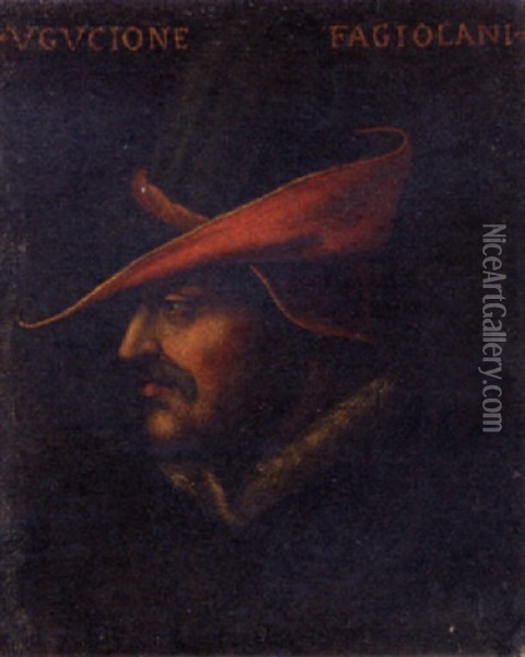 Portrait Of Ugucione Fagiolani Oil Painting - Cristofano di Papi dell' Altissimo