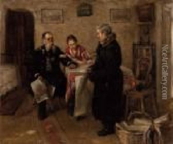 Der Besuch Oil Painting - Ilya Efimovich Efimovich Repin