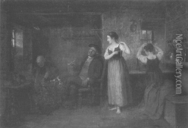 Figures In An Interior Oil Painting - Alexander Carse