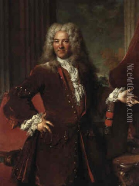 Portrait Du Seigneur De Landreville Oil Painting - Nicolas de Largilliere