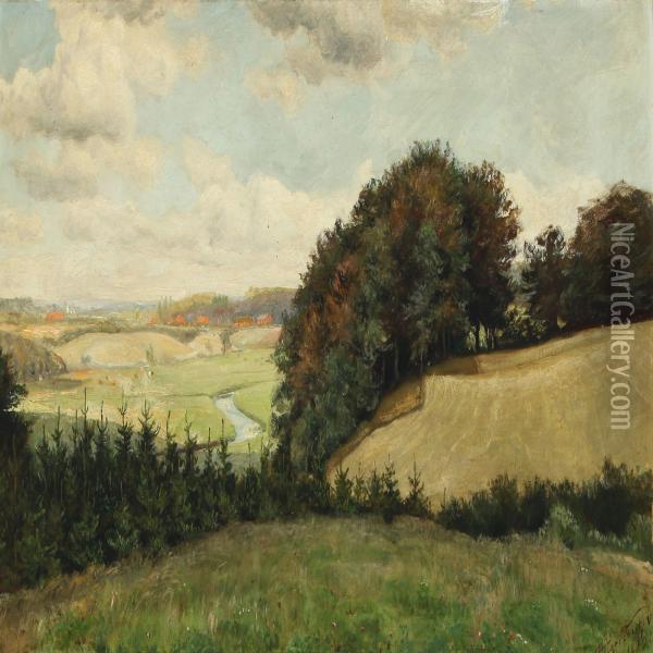 Landscape Near Pjedsted Oil Painting - Hans Agersnap
