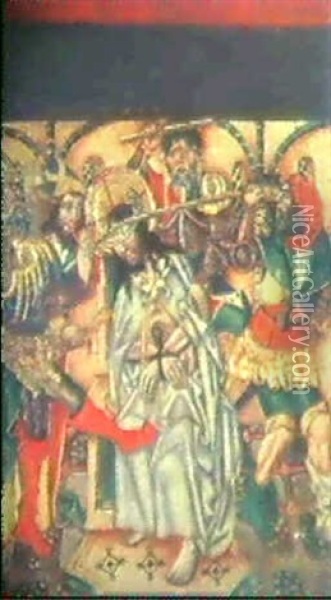 Ein Paar Szenen Aus Dem Leben Christi (pendants)            A) Christus Wird Pilatus Vorgefuhrt B) Ecce Homo Oil Painting - Bartolome (de Cardenas) Bermejo