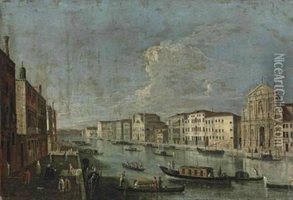A View Of The Grand Canal, Venice Oil Painting - Apollonio Domenichini