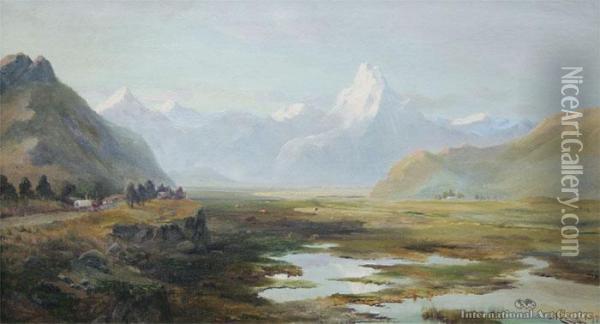 Mt Cook Oil Painting - James Peele