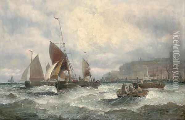 A blustery day on the Medway Oil Painting - William A. Thornley or Thornbery