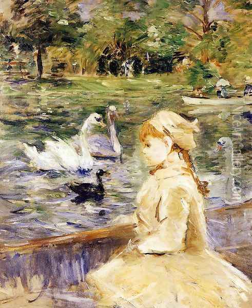 On The Lake Oil Painting - Berthe Morisot
