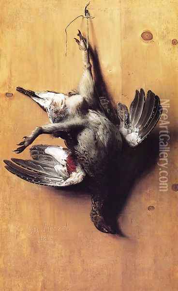 A Fowl Hanging on a Door Oil Painting - George Hetzel
