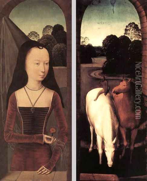 Diptych with the Allegory of True Love Oil Painting - Hans Memling