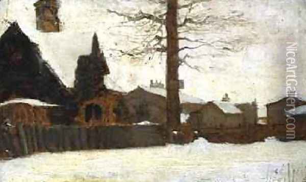 A Winter Scene Oil Painting - Ludwig Munthe