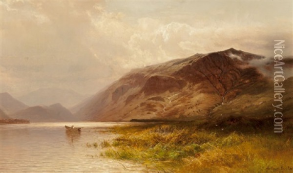 Lake Landscape Oil Painting - Arthur Parton