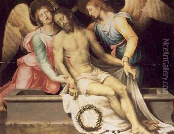 Pieta Christus Patiens 1550 Oil Painting - Vicente Juan (Juan de Juanes) Macip