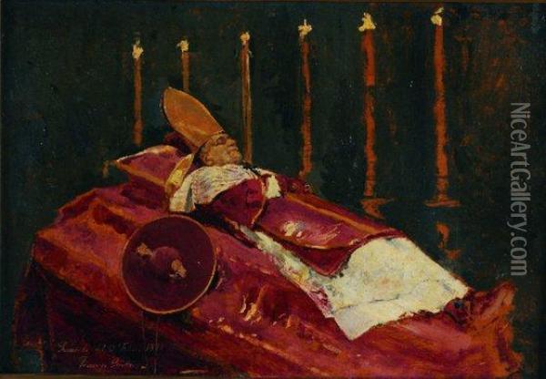 La Muerte De Pio Nono Oil Painting - Francisco Peralta del Campo