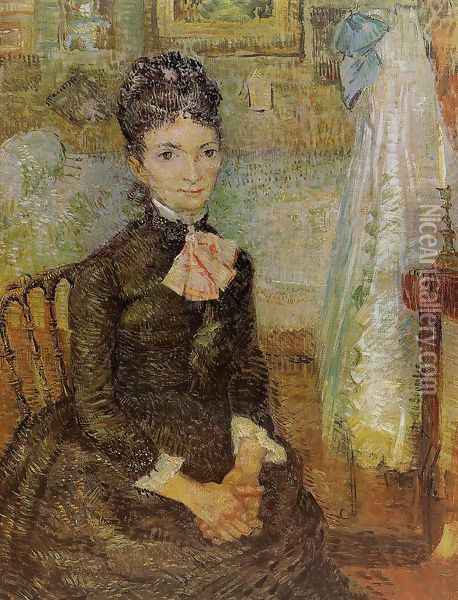 Woman Sitting By A Cradle Oil Painting - Vincent Van Gogh