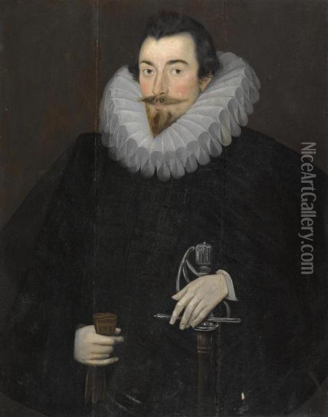 Portrait Of Sir John Harrington Oil Painting - Hyeronimus Custodis