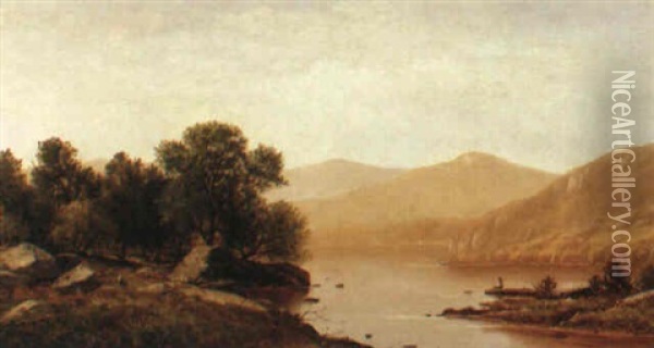Hudson River Scene Oil Painting - Charles Wilson Knapp