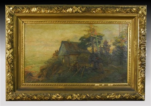 Baker's Cottage By The Sea Oil Painting - Henry Sandham