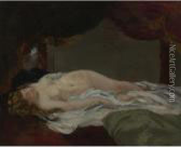 Femme Endormie Oil Painting - Gustave Courbet