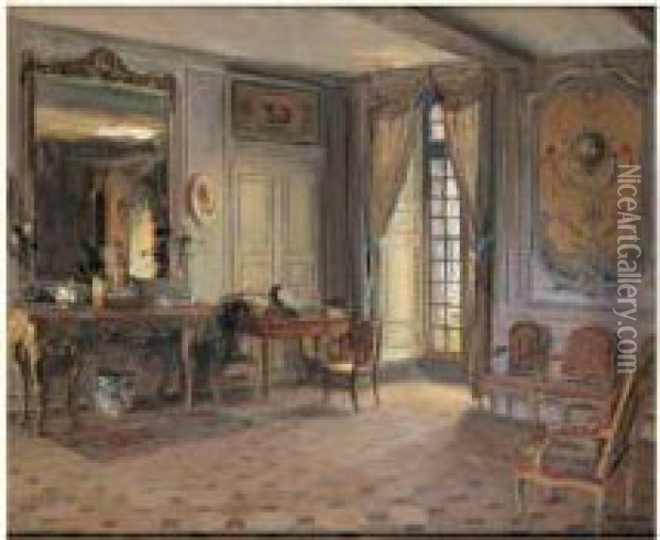 Salon Du Chateau De Reveillon Oil Painting - Walter Gay