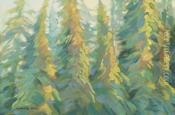 Sunlit Trees Oil Painting -  Wang Kui
