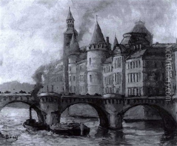 View Of The Seine Oil Painting - Frank Myers Boggs