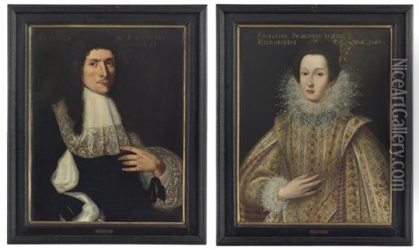 Portraits Of The Illustrious De Polcastro Family Of Padua, Italy Oil Painting - Frans Pourbus the younger
