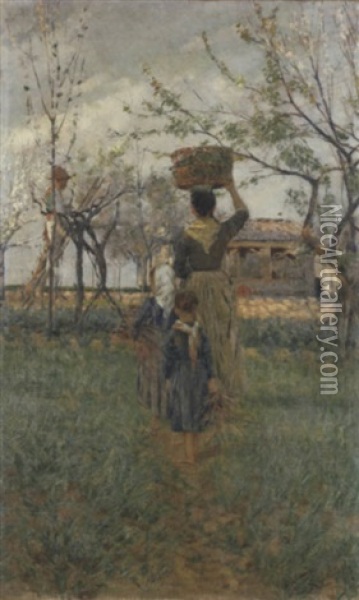 Ritorno Dai Campi (primavera) Oil Painting - Niccolo Cannicci