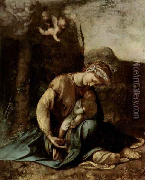 The Gypsy Madonna Oil Painting - Antonio Allegri da Correggio
