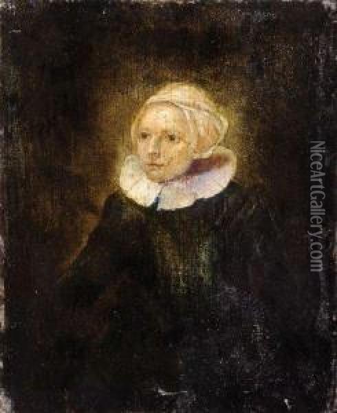 Portrait De Jeune Femme Oil Painting - Bartholomeus Van Der Helst