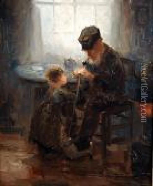 Le Vieux Pecheur Et L'enfant Oil Painting - Kees Terlouw