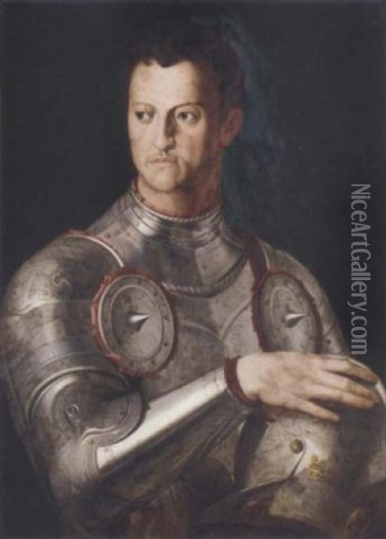 Portrait Of Cosimo De' Medici Wearing Armour Oil Painting -  Bronzino