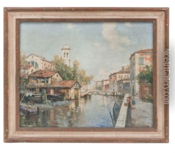 Vista Junto Al Canal Oil Painting - Maurice Bompard