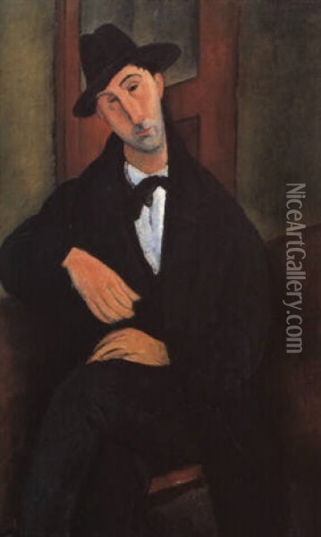 Portrait De Mario (marios Varvoglis) Oil Painting - Amedeo Modigliani