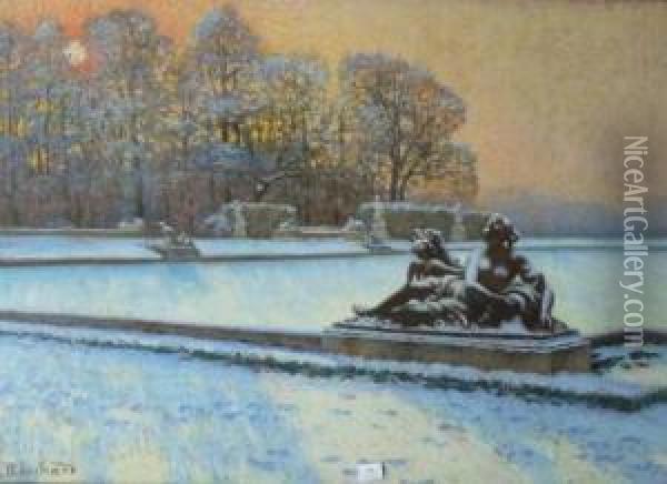 Versailles Sous La Neige Oil Painting - Paul Louis Bouchard