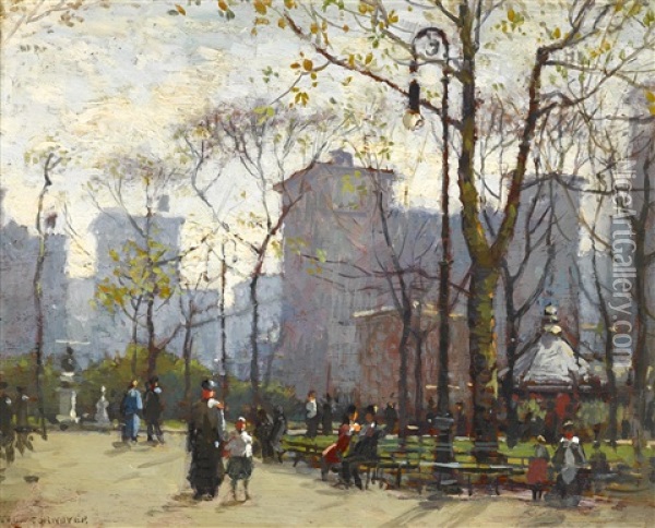 Washington Square Park, New York Oil Painting - Paul Cornoyer