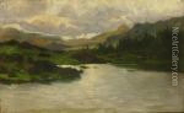 Il Lago Oil Painting - Guglielmo Ciardi