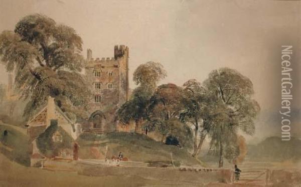Haddon Hall, Derbyshire Oil Painting - Peter de Wint