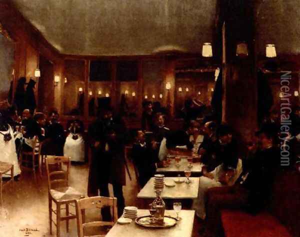 La brasserie 1883 Oil Painting - Jean-Georges Beraud