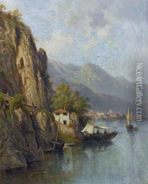Riva Am Gardasee Oil Painting - Julius Karl Rose