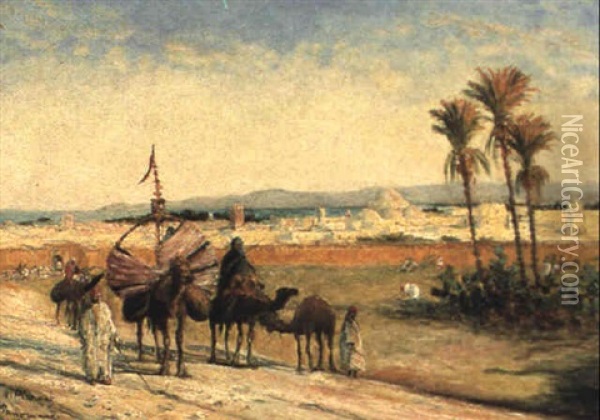 Panorama Di Tunis Oil Painting - Vincent Manago