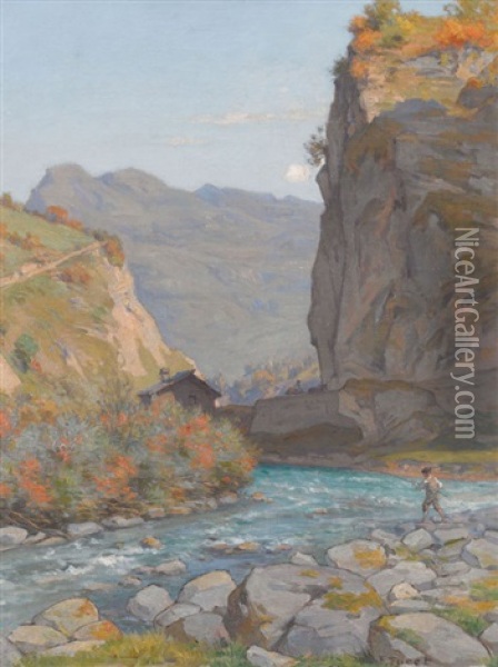 Torrent En Valais Oil Painting - Francois Furet