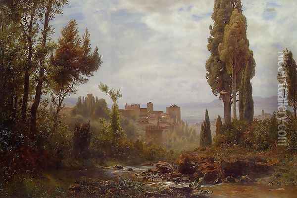 The Alhambra Oil Painting - Ernst Carl Eugen Koerner